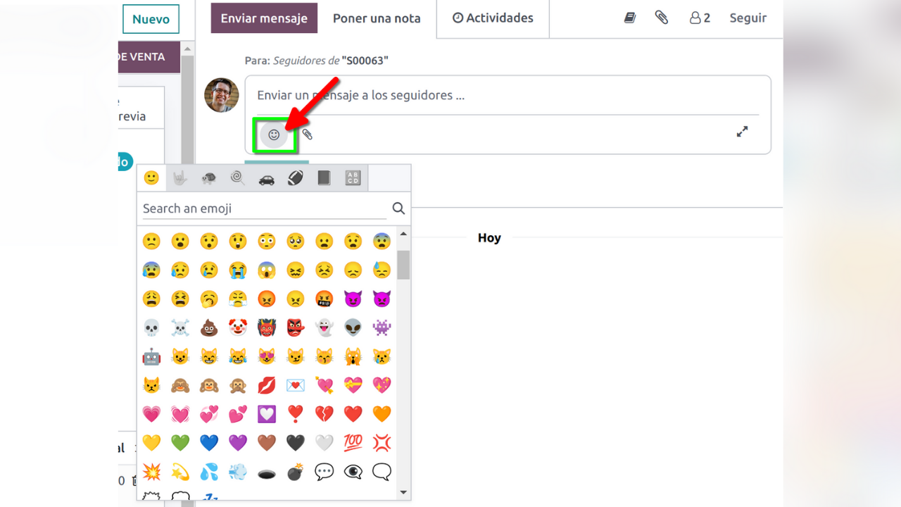 Uso de emojis en Odoo